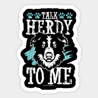 Talk Herdy To Me Border Collie Sticker